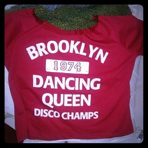 Red sweatshirt/ Crop Top